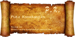 Putz Konstantin névjegykártya